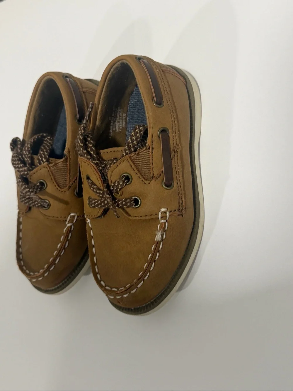 Cat & Jack Kids Tan Brown Moccasin Lace-Up Dress Shoes
